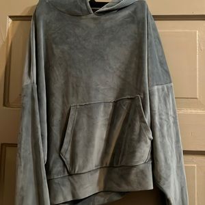 Faux-velvet hoodie